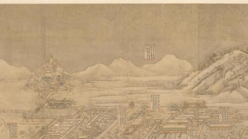 京师生春诗意图轴.清.徐扬绘.18442x19967像素.清乾隆三十二年绢本设色.北京故宫博物院藏